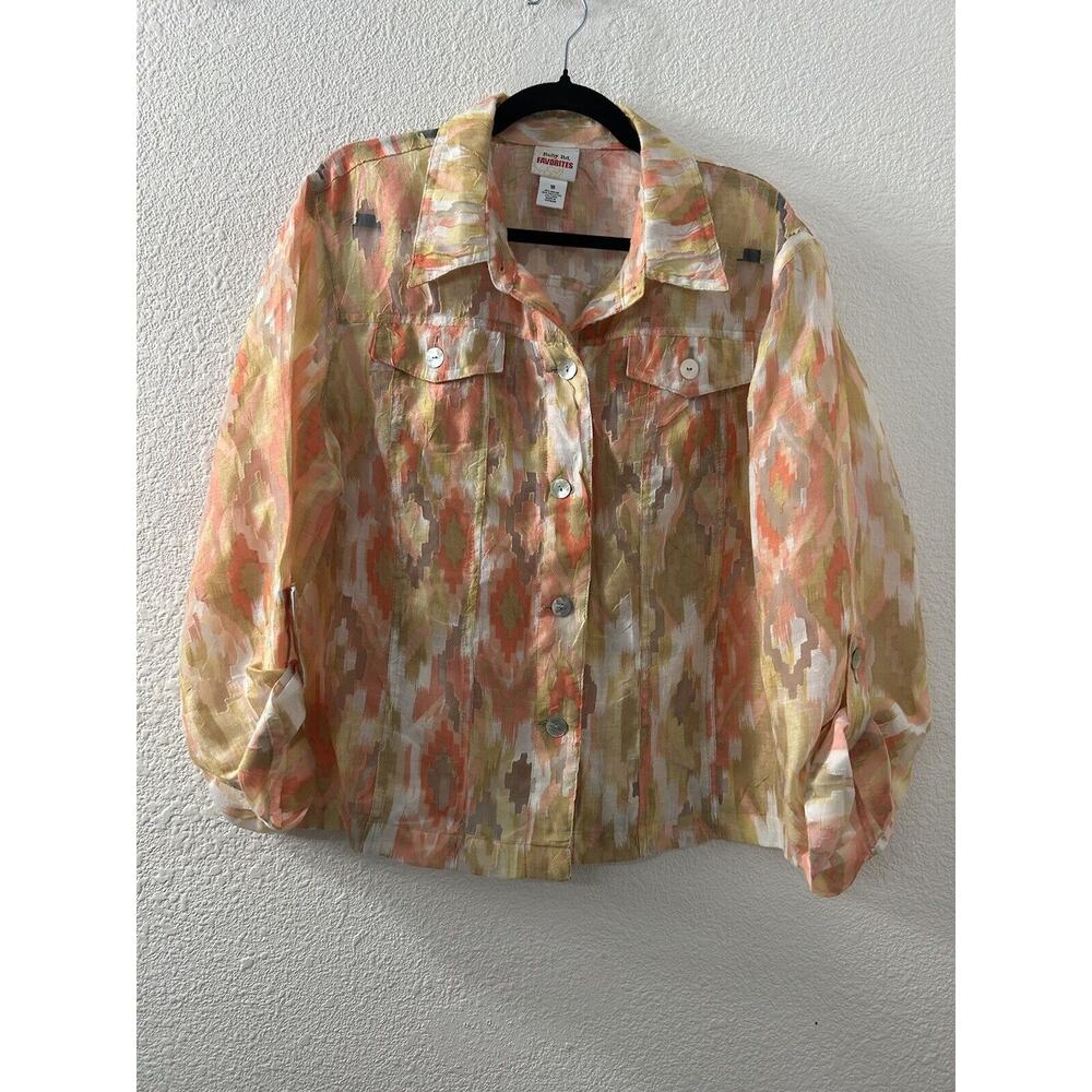 Rudy Rd Womens Stretch Jacket Multicolor Plus Size 18 Beautiful Collar Decorated
